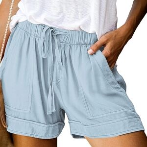 Women's Light Blue Casual Shorts